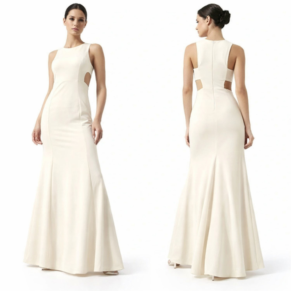 Women's Lulus Ivory Cutout Mermaid Maxi Ballgown Dress | Size Medium